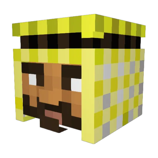 Wwinning Minecraft avatar head, 3D render