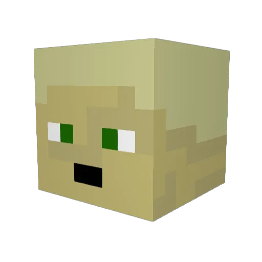 Wwzc Minecraft avatar head, 3D render