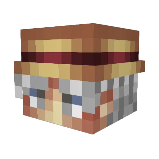 Wxbl Minecraft avatar head, 3D render