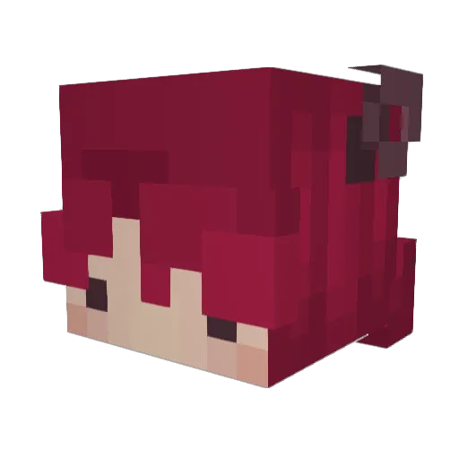 Wxdding Minecraft avatar head, 3D render