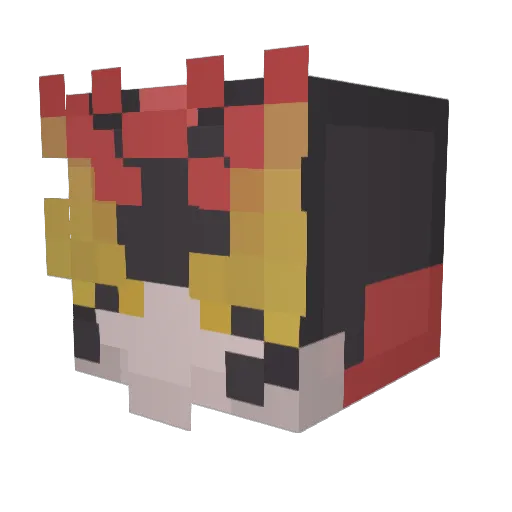 Wxrdn Minecraft avatar head, 3D render
