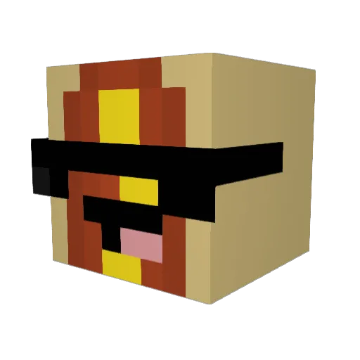 Wxvzz Minecraft avatar head, 3D render