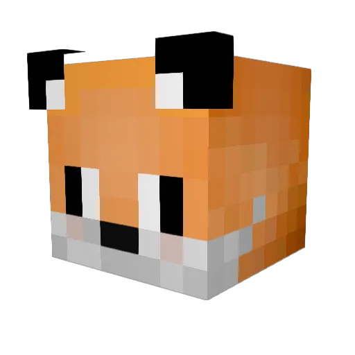 WyFoXYT Minecraft avatar head, 3D render