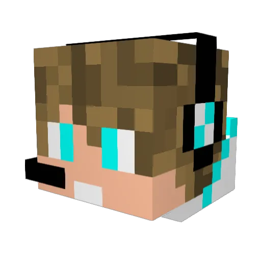 WyZuxel Minecraft avatar head, 3D render