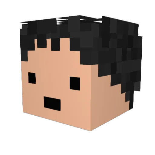 Wykydtron_ Minecraft avatar head, 3D render