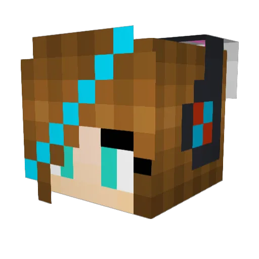 Wyldecat Minecraft avatar head, 3D render