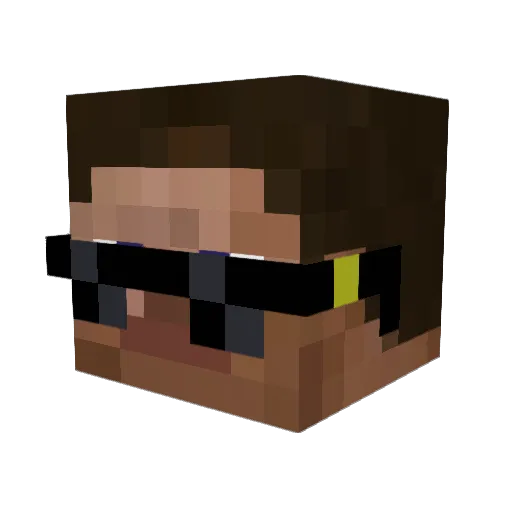 WyrmMacheteado Minecraft avatar head, 3D render