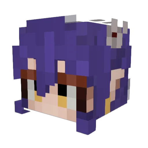 Wyzelll Minecraft avatar head, 3D render