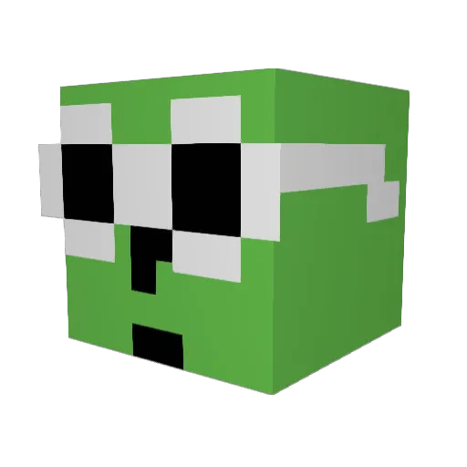 Wzisp Minecraft avatar head, 3D render