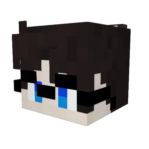 X0405P Minecraft avatar head, 3D render