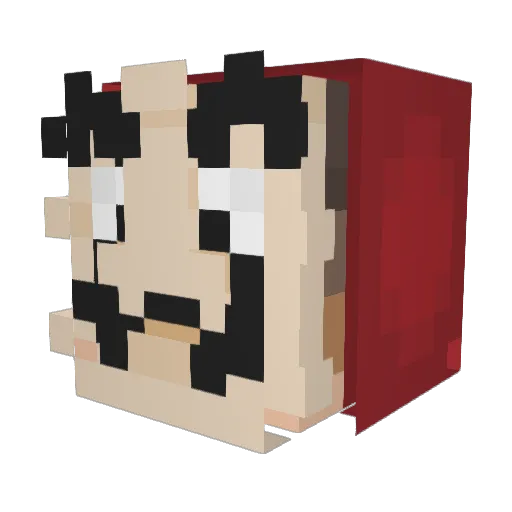 X0vaH Minecraft avatar head, 3D render