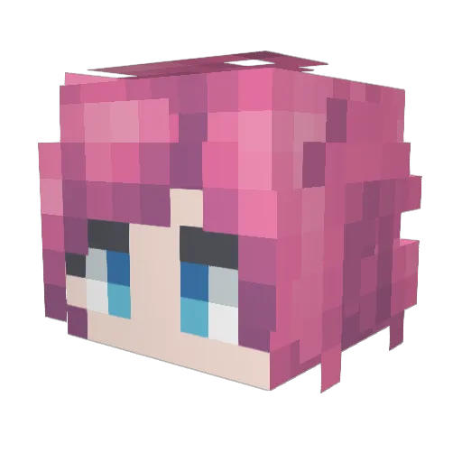 X1mina Minecraft avatar head, 3D render