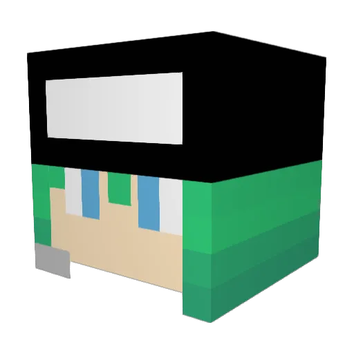 X1ng7 Minecraft avatar head, 3D render