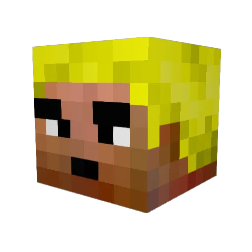 X2BARREL Minecraft avatar head, 3D render