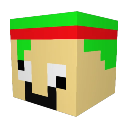 X2Ghost Minecraft avatar head, 3D render