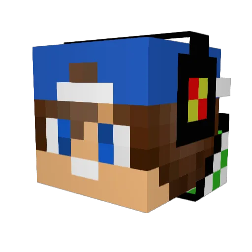 X2Lop Minecraft avatar head, 3D render