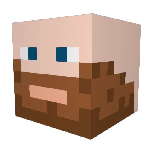 X3254X Minecraft avatar head, 3D render