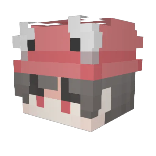 X3T5U Minecraft avatar head, 3D render