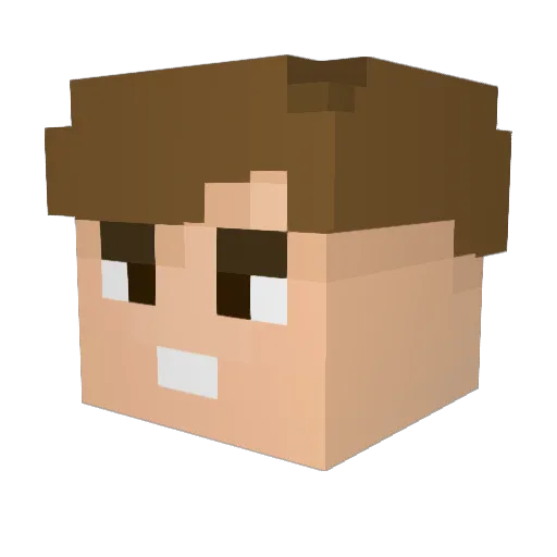 X4V13R Minecraft avatar head, 3D render