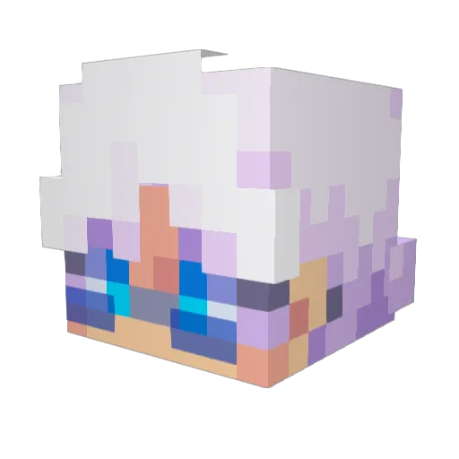 X7Q9 Minecraft avatar head, 3D render