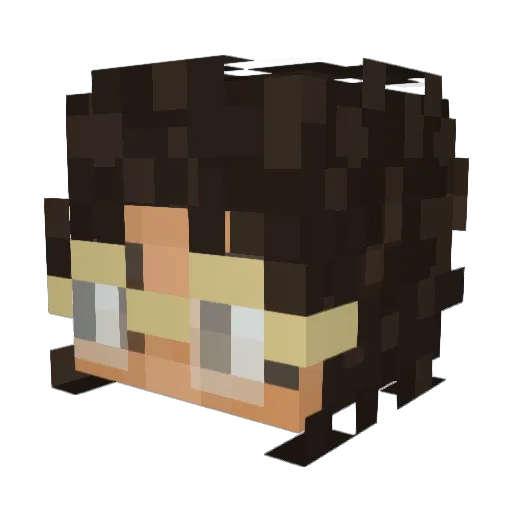X8E Minecraft avatar head, 3D render