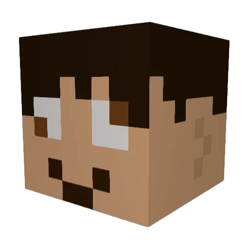 XAG12 Minecraft avatar head, 3D render
