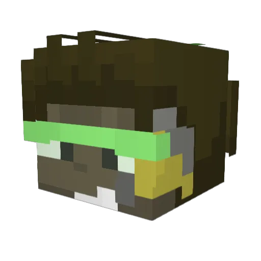 XAMCAATAH Minecraft avatar head, 3D render