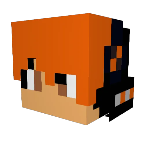 XAZX_ Minecraft avatar head, 3D render