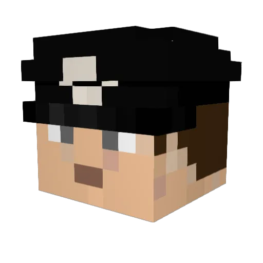 XApocalyp Minecraft avatar head, 3D render