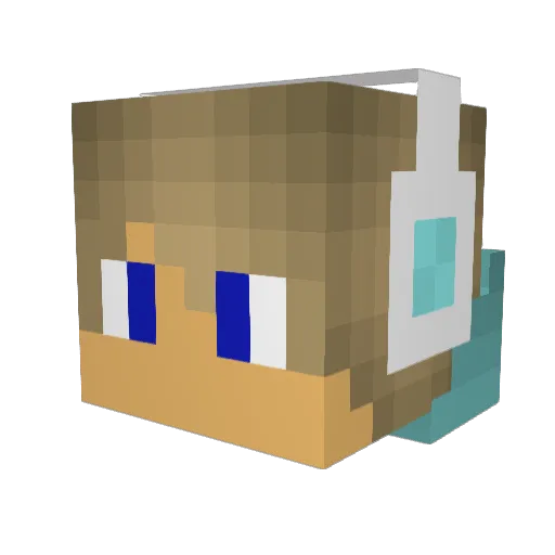 XBFinfinity Minecraft avatar head, 3D render
