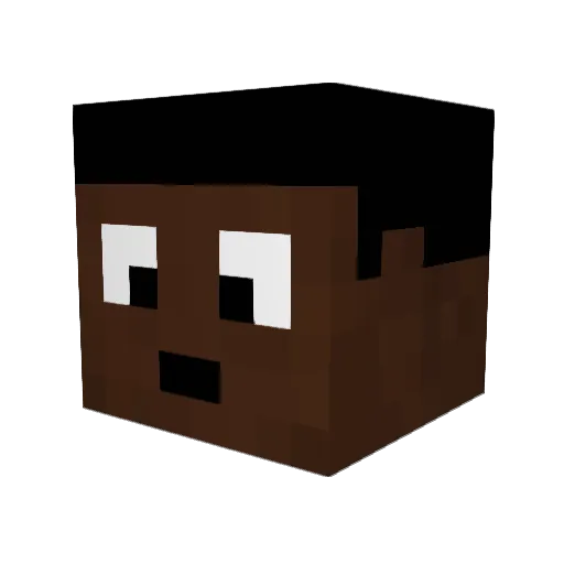 XBishopo Minecraft avatar head, 3D render
