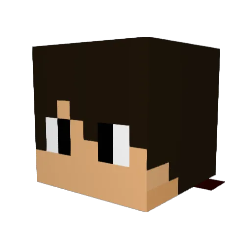 XCBOT Minecraft avatar head, 3D render