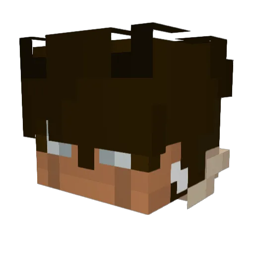 XCGYERX Minecraft avatar head, 3D render