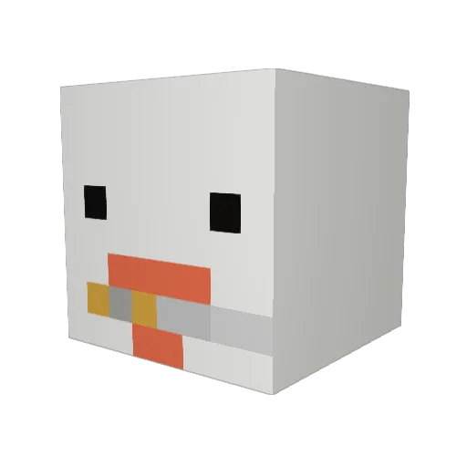 XCVdk Minecraft avatar head, 3D render