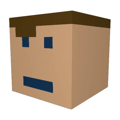 XDLOLPAU Minecraft avatar head, 3D render