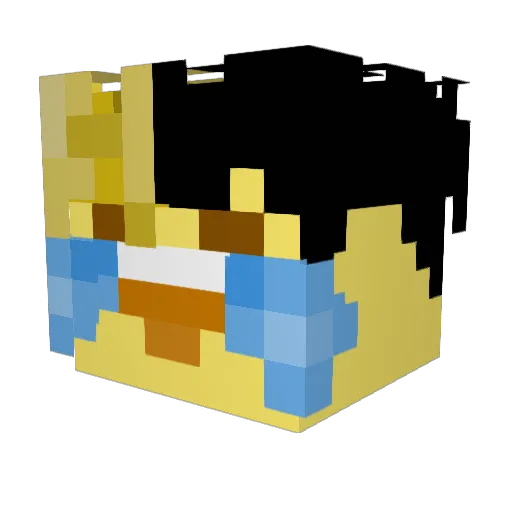 XDMario1 Minecraft avatar head, 3D render