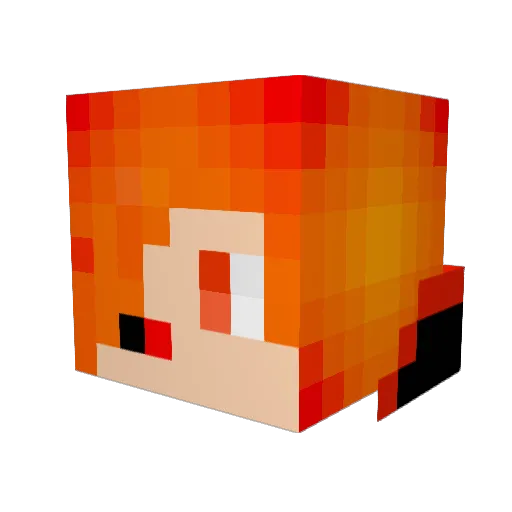 XDPhoenixFlames Minecraft avatar head, 3D render