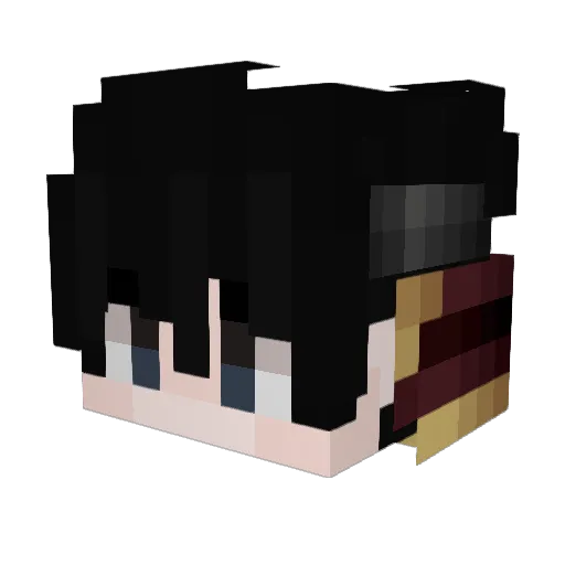 XDSamurai_ Minecraft avatar head, 3D render