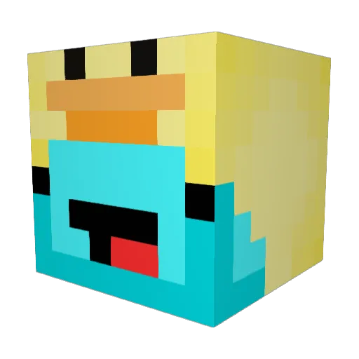 XD_BEST Minecraft avatar head, 3D render