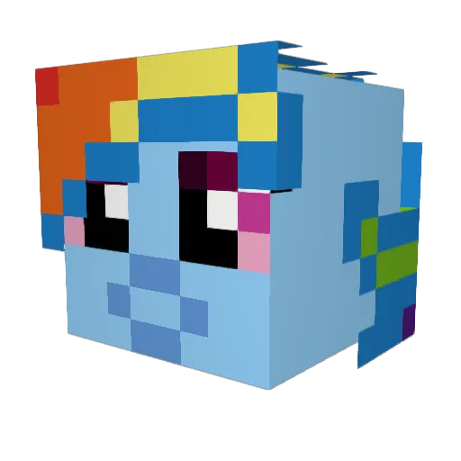 XD_BLACK_CAT Minecraft avatar head, 3D render