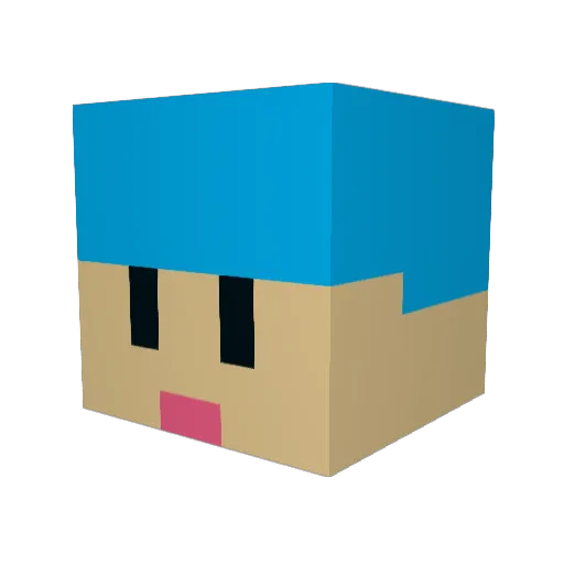 XDani_esp Minecraft avatar head, 3D render