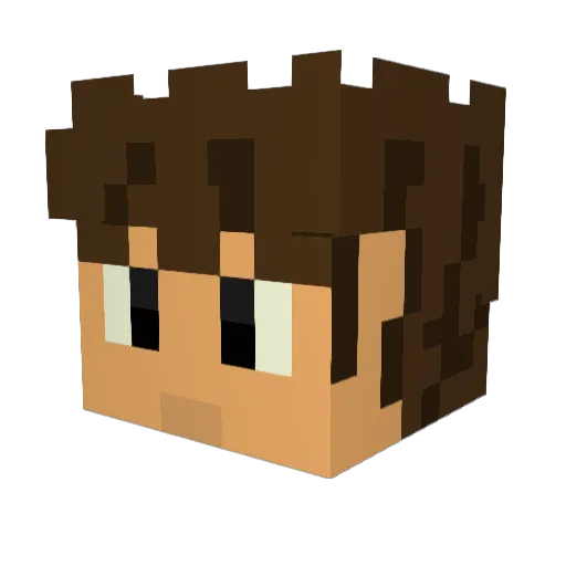 XDavisX Minecraft avatar head, 3D render