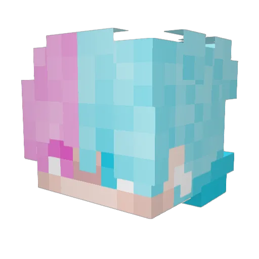 XDlmaooo Minecraft avatar head, 3D render