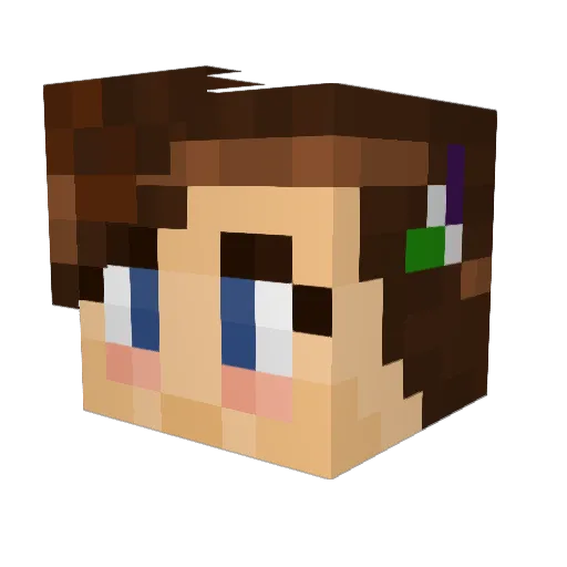 XDuskAshesReal Minecraft avatar head, 3D render