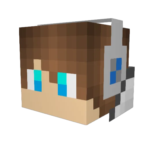 XEEG Minecraft avatar head, 3D render