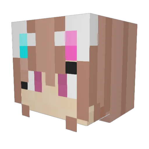 XEMMMF Minecraft avatar head, 3D render
