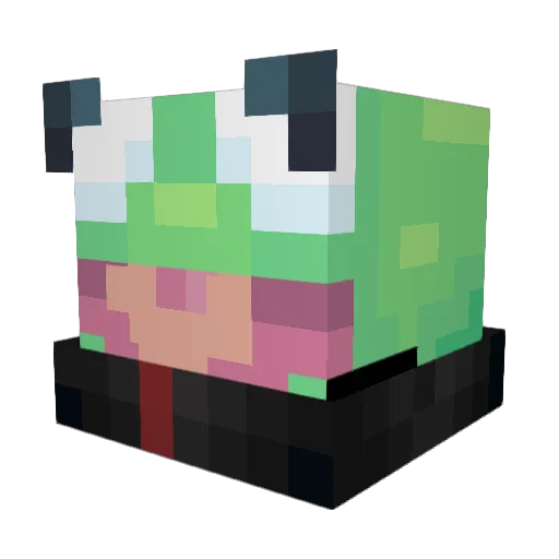 XGN_Uncapped Minecraft avatar head, 3D render