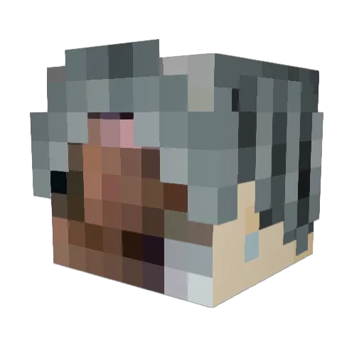 XIABIN03 Minecraft avatar head, 3D render