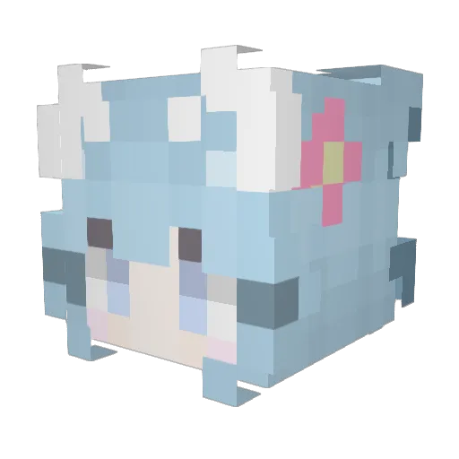 XIAO_BAI_AWA Minecraft avatar head, 3D render