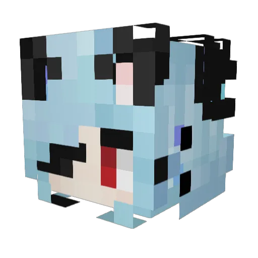 XIHACHI Minecraft avatar head, 3D render
